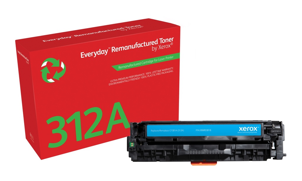 Everyday Tóner Everyday Cian remanufacturado de Xerox es compatible con HP 312A (CF381A), Capacidad estándar