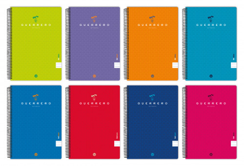 CUADERNO TAPA BLANDA UNICLASIC 4º 80 HOJAS 90GR. PAUTA 2,5MM COLORES SURTIDOS GUERRERO 88450196 - Color no elegible