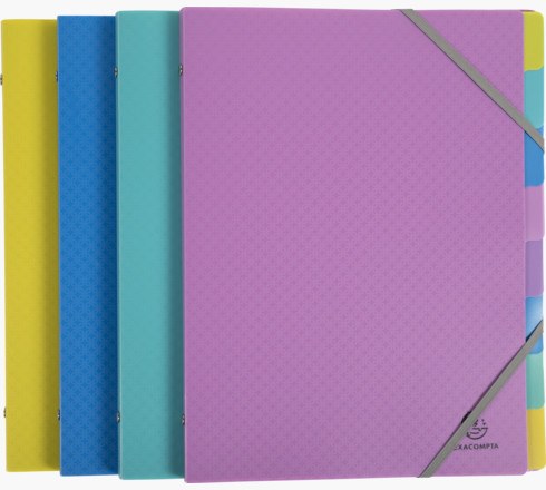 [56190E] 56190E lengüeta de índice Carpeta de dibujo Polipropileno (PP) Azul, Rosa, Turquesa, Amarillo