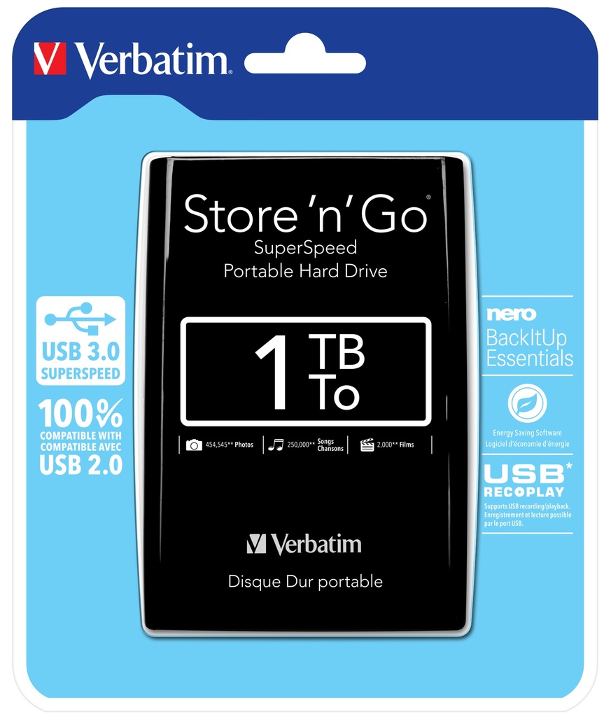 [53023] Disco Duro Portátil Store 'n' Go USB 3.0 de 1 TB en color Negro