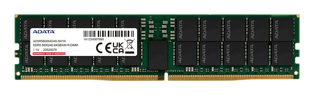 [AD5R560064G40-SHYA] AD5R560064G40-SHYA módulo de memoria 64 GB 1 x 64 GB DDR5 5600 MT/s 288-pin DIMM ECC