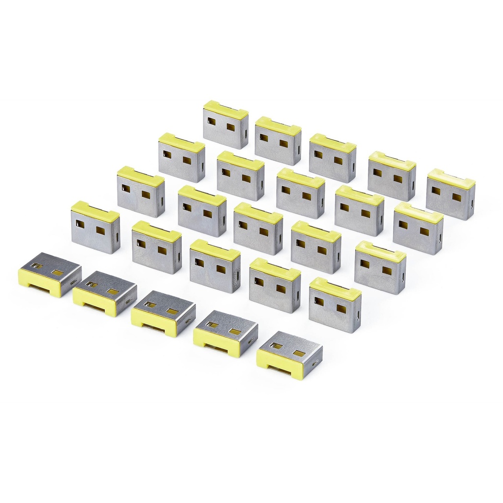[25P-USB-A-BLOCKER] Tapones de Bloqueo USB-A de Repuesto con Pestillo - Paquete de 25 - Para USB-A-PORT-BLOCKER - Tapones Antipolvo A Presión - Reutilizables - Para Ordenadores