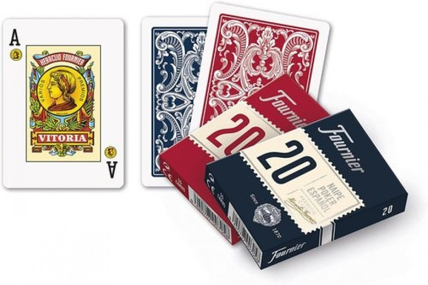 [F21002] Baraja Poker español nº20 estuche carton 55 cartas