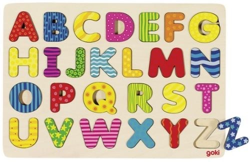 PUZZLE ABECEDARIO DE MADERA PARA COLOCAR 30X21X0.8 CM