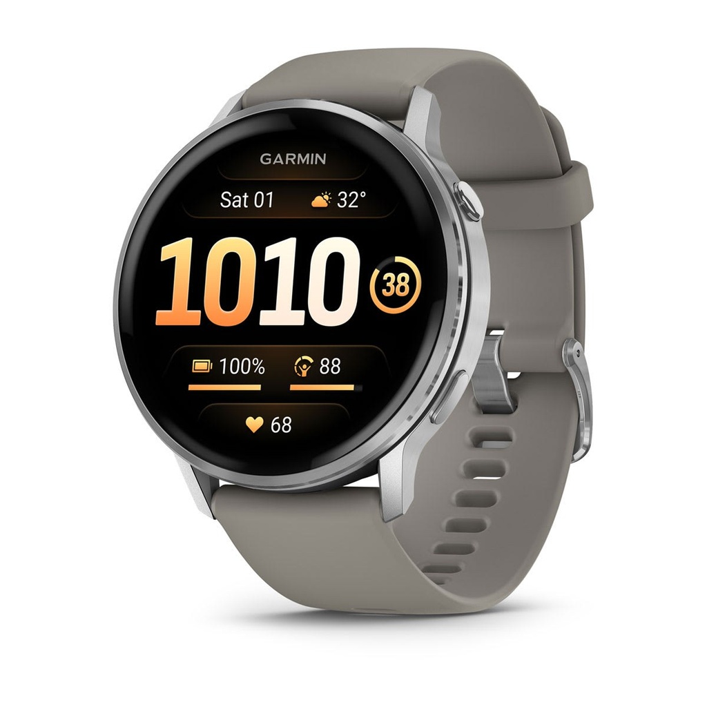 [010-03014-01] Venu 4 3,56 cm (1.4") AMOLED 45 mm Digital 454 x 454 Pixeles Pantalla táctil Plata Wifi GPS (satélite)