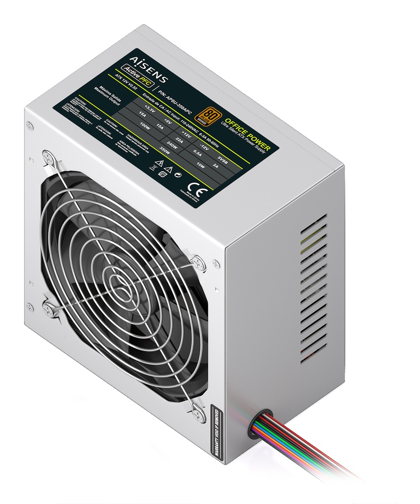[APSU-350APC] Fuente Alimentacion ATX 350W APFC 80 Bronze, Plata