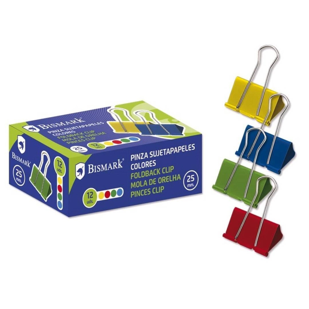 [313326] BISMARK PINZAS ABATIBLES 25MM COLORES SURTIDOS- 12 PINZAS - Color no elegible