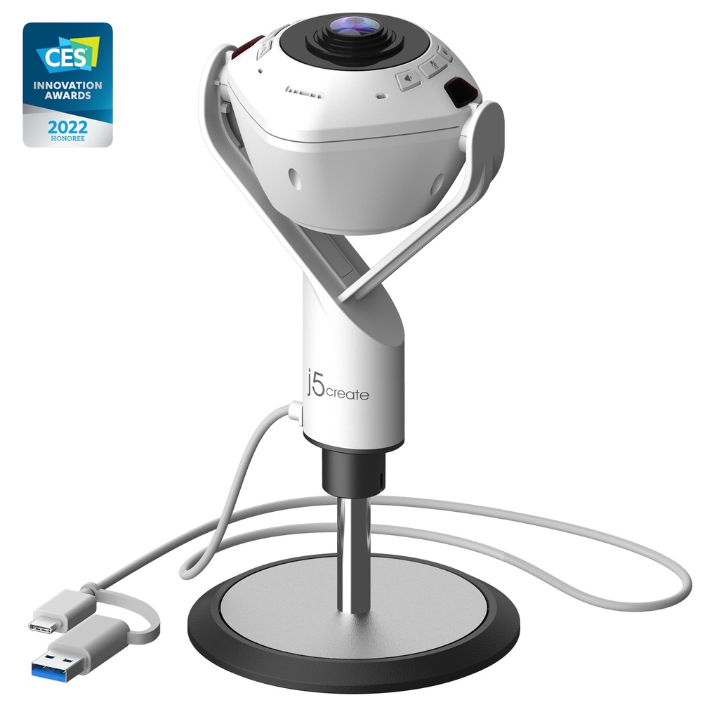 [JVU368-N] JVU368-N Cámara web con altavoz alimentado por IA de 360°