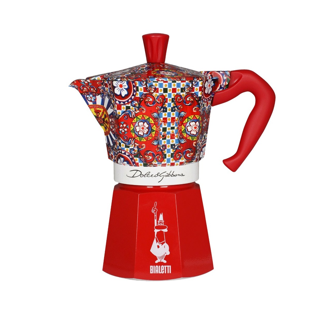 [5329] Dolce&Gabbana Moka Express Cafetera italiana Azul, Rojo, Blanco