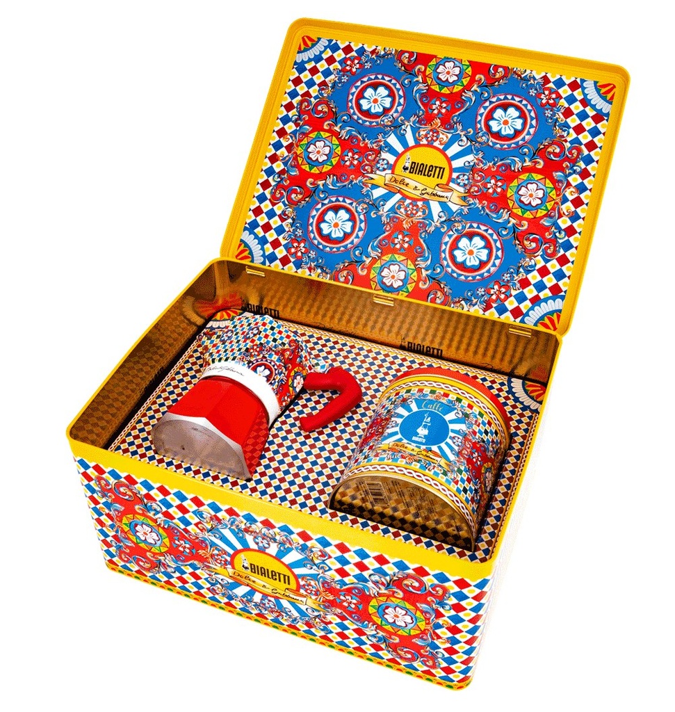 [5331] Box Moka Express Cafetera italiana 0,13 L Azul, Rojo, Blanco
