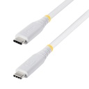Cable USB4 de 1m USB-C - Cable USB Tipo C - Cable DP 2.1 - DP40 - Certificado USB-IF - Compatible con Thunderbolt 4 40Gbps - 8K60Hz/4K240Hz - PD de 240W - Recubrimiento de TPE - Blanco
