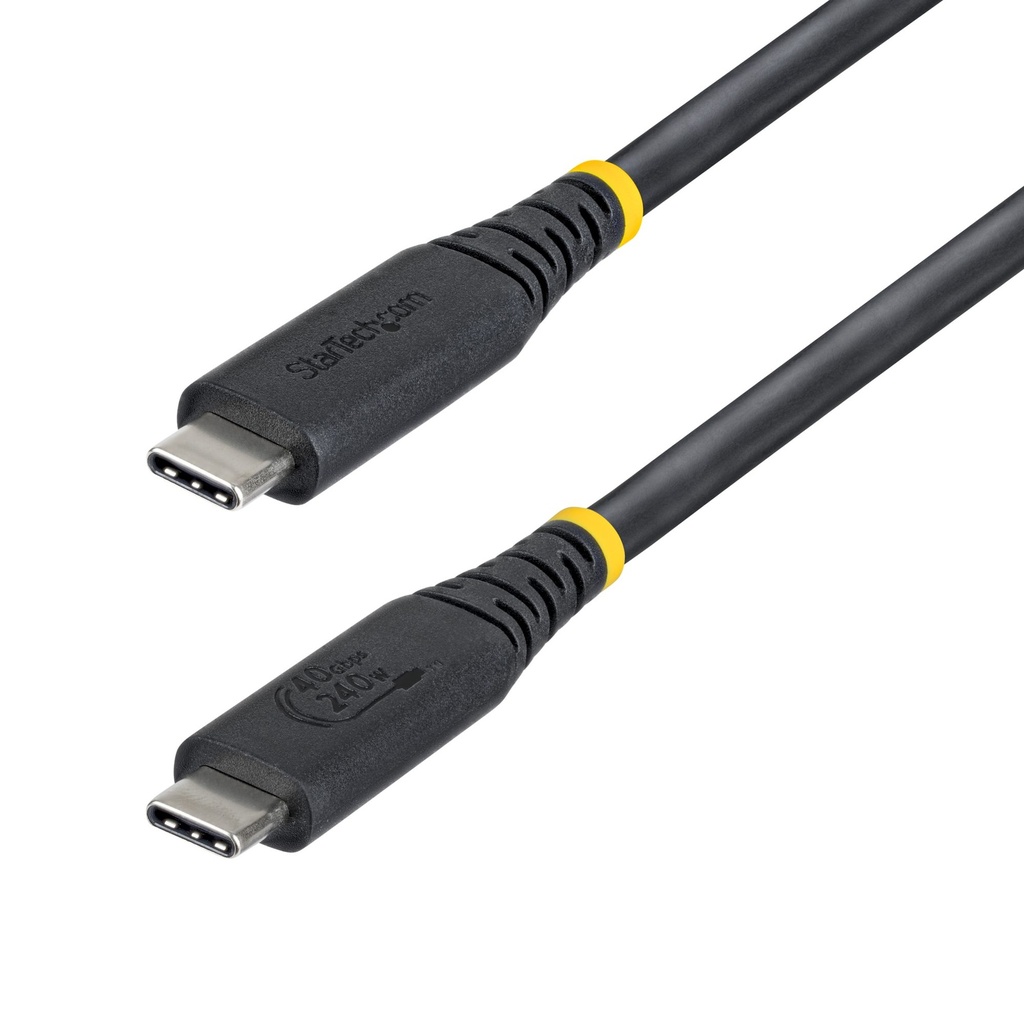 [CC1M40GUSB4TP] Cable USB4 de 1m USB-C - Cable USB Tipo C - Cable DP 2.1 - DP40 - Certificado USB-IF - Compatible con Thunderbolt 4 40Gbps - 8K60Hz/4K240Hz - PD de 240W - Recubrimiento de TPE - Negro