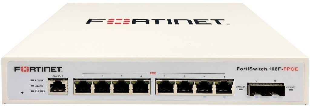 [FS-108F-FPOE] FortiSwitch 108F-FPOE Gestionado L2+ Gigabit Ethernet (10/100/1000) Energía sobre Ethernet (PoE) Blanco