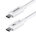 Cable Thunderbolt 5 Certificado de 1m - 80Gbps/120Gbps - 8K60Hz - PD 240W - Cable Thunderbolt Certificado - Compatible con Thunderbolt 4/USB4/USB-C/USB Tipo C - Blanco