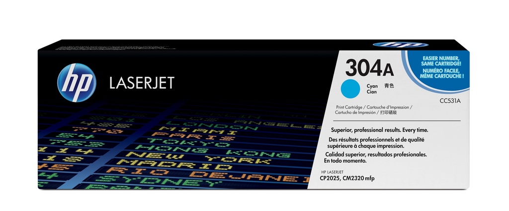 Cartucho de tóner original LaserJet 304A cian
