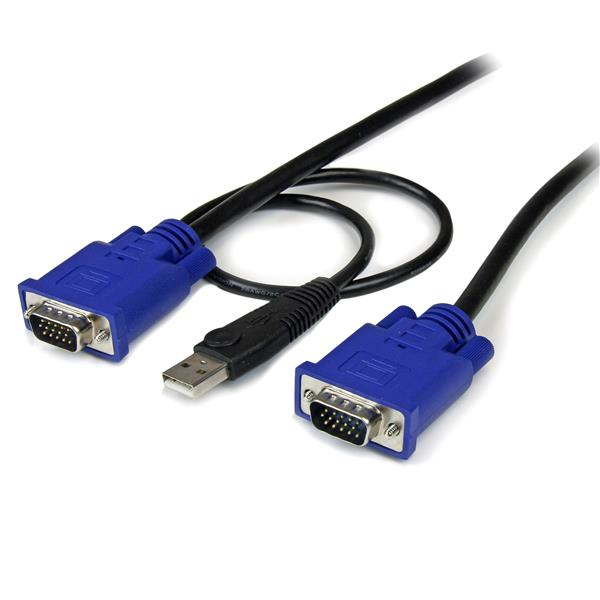[SVECONUS10] Cable KVM de 3m Ultra Delgado Todo en Uno VGA USB HD15 - 10ft Pies 2 en 1