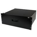Cajon Metálico Acero Negro 4U 19in Pulgadas para montar en Armario Rack Bastidor