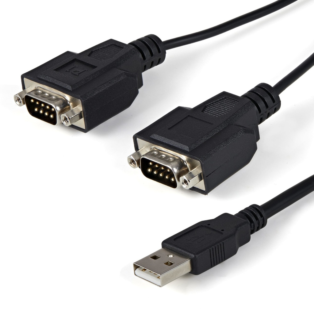 [ICUSB2322F] Cable 1,8m USB a 2 Puertos Serie Serial RS232 DB9 Retención del Puerto de Asignación COM