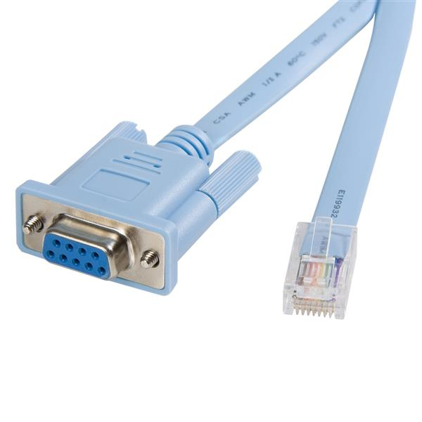 [DB9CONCABL6] Cable 1,8m para Gestión de Router Consola Cisco RJ45 a Serie DB9 - Rollover - Macho a Hembra
