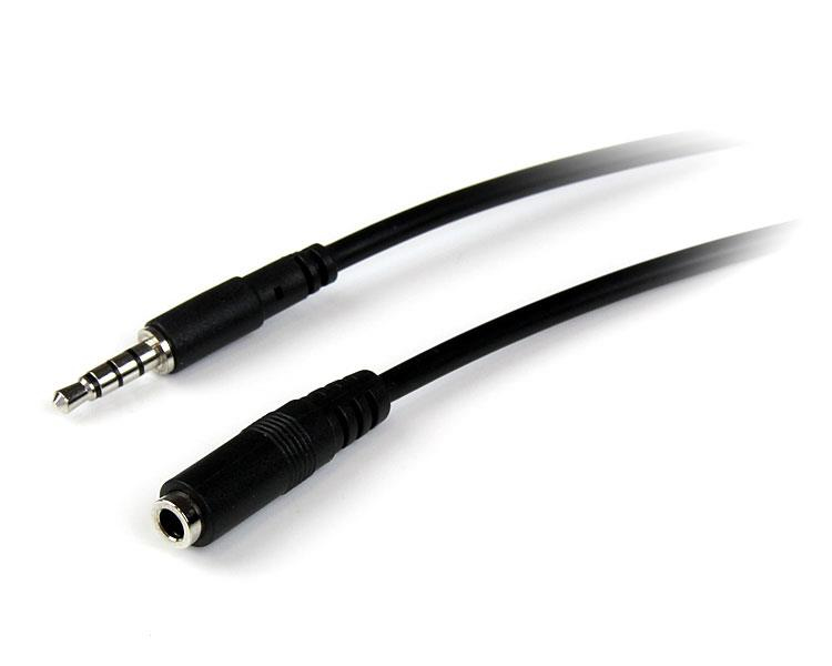 [MUHSMF1M] Cable de 1m de Extensión Alargador de Auriculares Headset Mini-Jack 3,5mm 4 pines Macho a Hembra