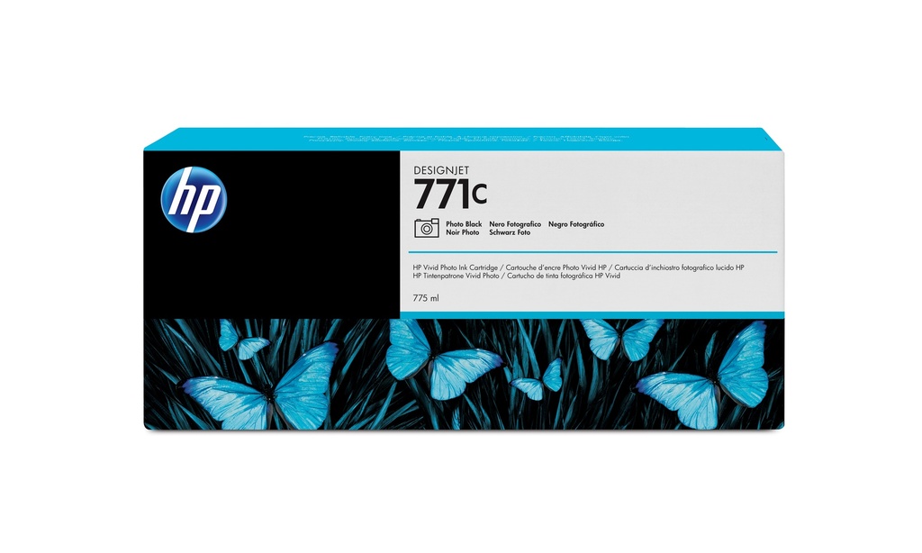 Cartucho de tinta DesignJet 771C negro fotográfico de 775 ml