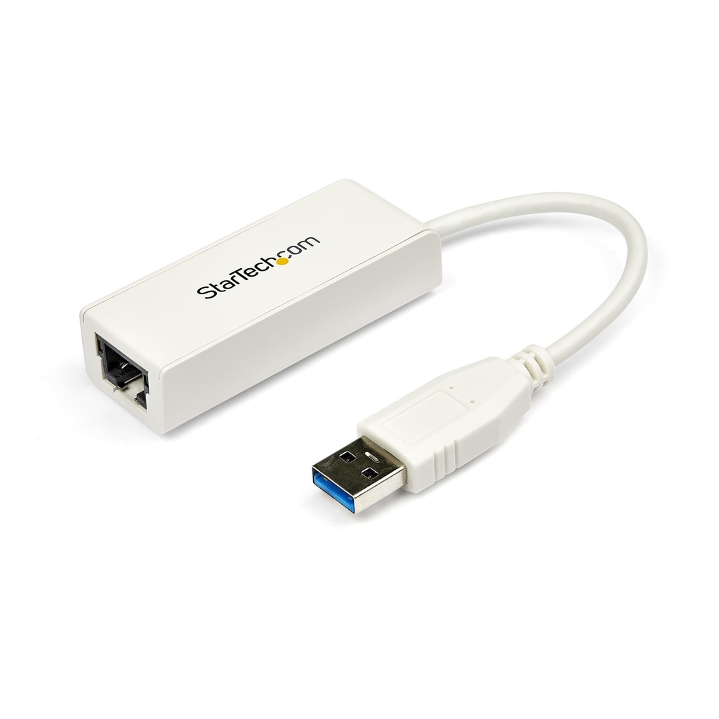[USB31000SW] Adaptador Tarjeta de Red Externa NIC USB 3.0 a Ethernet Gigabit de 1 Puerto - 1x RJ45 Hembra - 1x USBA - 10/100/1000 - Adaptador LAN Externo - Blanco