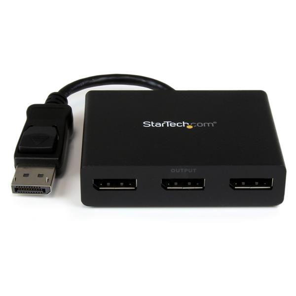 [MSTDP123DP] Hub MST de 3 Puertos DisplayPort 1.2 - Divisor Splitter DP de 3 Monitores - Adaptador DP a 2x DisplayPort 4K 30Hz 1x DisplayPort 1080 - Alimentado por USB - Windows Solamente