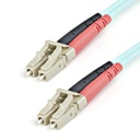 Cable de 1m de Fibra Óptica Multimodo OM3 LC a LC UPC - Full Duplex 50/125µm - para Redes de 100G - LOMMF/VCSEL - Pérdida Baja al Insertar <0.3dB - Cable LSZH