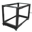 Rack 12U Móvil de Marco Abierto de 4 Columnas para Servidores - Rack de Cuatro Columnas de 19 Pulgadas para Equipo de Red e Informático - Ruedas o Patas Niveladoras