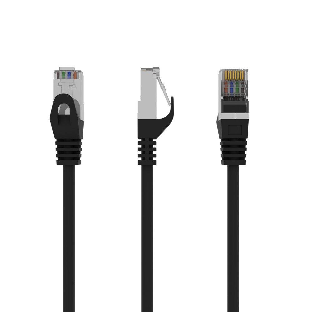 PP6-1M/BK cable de red Negro Cat6 F/UTP (FTP)