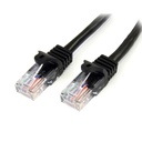 Cable de 3m Negro de Red Fast Ethernet Cat5e RJ45 sin Enganche - Cable Patch Snagless