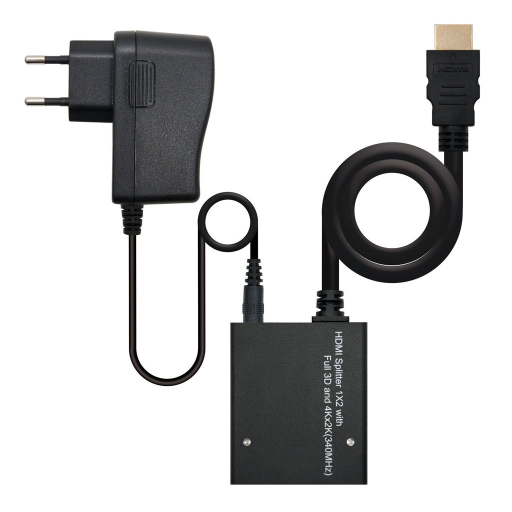 [10.25.3502] HDMI DUPLICADOR V1.3 1X2 CON ALIM. Y PIGTAIL 50 CM