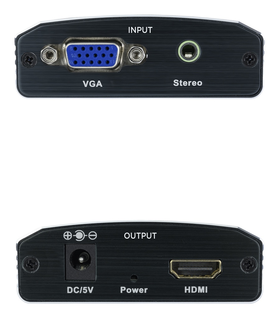 [10.16.2101-BK] Conversor SVGA+Audio a HDMI con Alimentación, SVGA/H+Jack 3.5/H-HDMI A/H, Negro