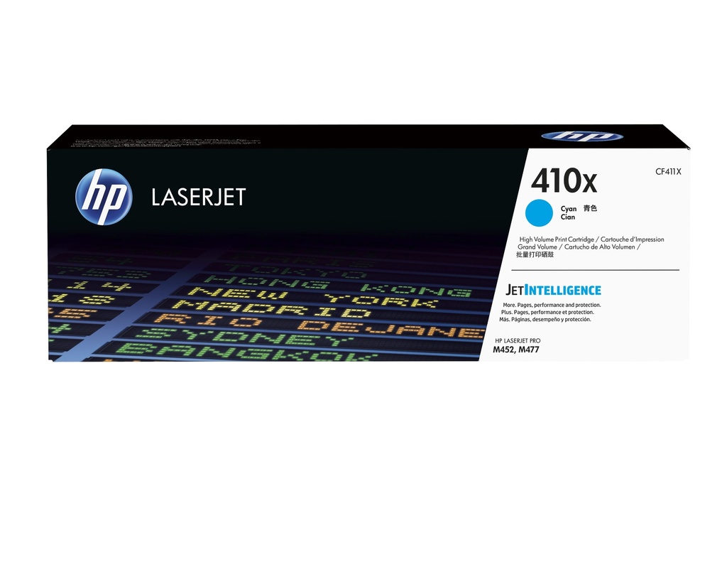 Cartucho de tóner original LaserJet 410X cian de alta capacidad