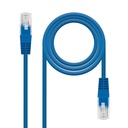 CABLE RED LATIGUILLO RJ45 CAT.6 UTP AWG24, AZUL, 0.5 M