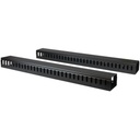 Paquete de 2 Organizadores Verticales 20U con Canaletas Ranuradas - Gestionador Vertical de Cableado - Canalización de Cables de Montaje En Rack Para 40U - 2 x 91 cm