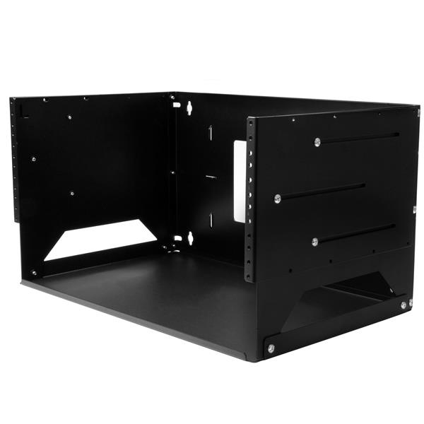 Rack de Servidores Abierto de 4U de Pared - de 2 Columnas - con Estante Integrado - de Profundidad Ajustable - para Equipo de AV - TAA