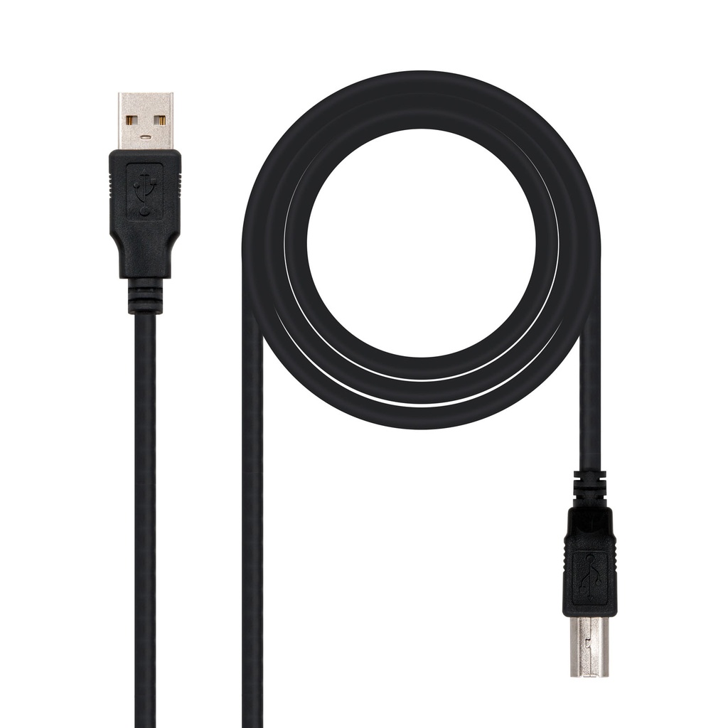 10.01.0102-BK cable USB USB 2.0 1 m USB A USB B Negro