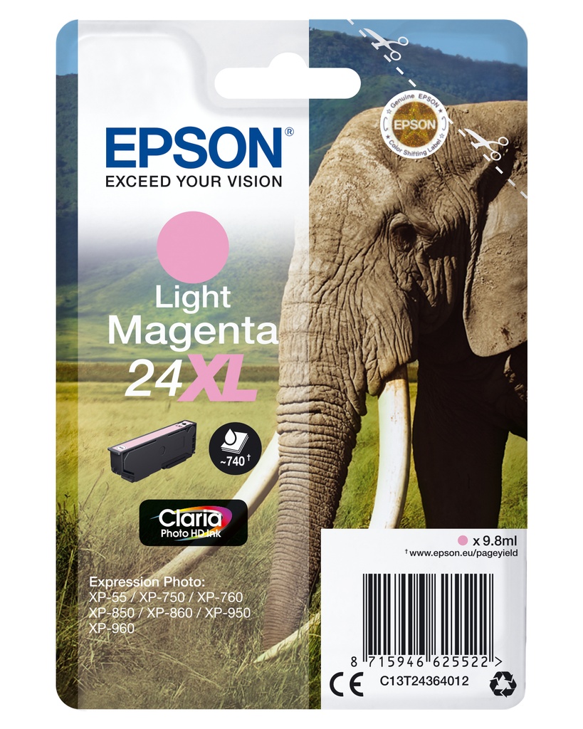 Elephant Cartucho 24XL magenta claro