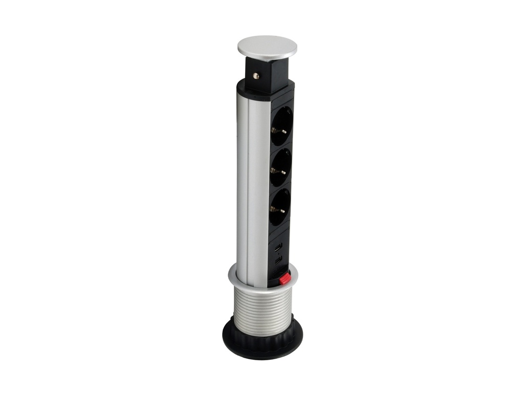 333304 unidad de distribución de energía (PDU) 3 salidas AC Negro, Plata