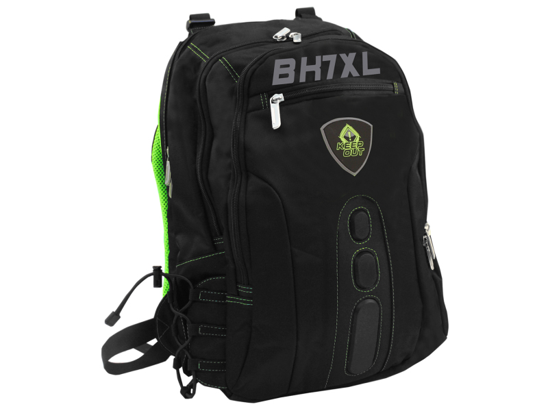 BK7GXL mochila Negro, Verde Imitación piel, Nylon