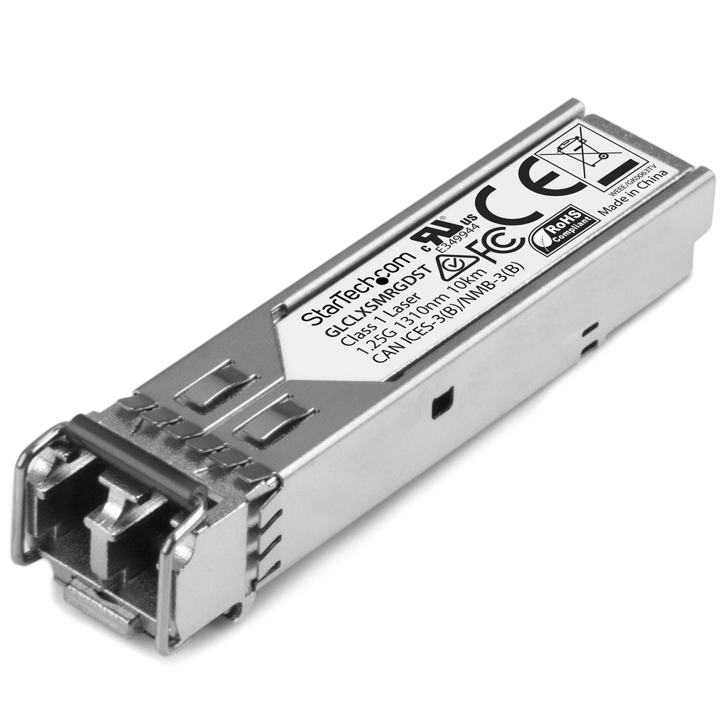 [GLCLXSMRGDST] Módulo Transceptor SFP Compatible con Cisco GLC-LX-SM-RGD - 1000BASE-LX - Monomodo 1GbE - SFP Ethernet Gigabit 1Gb - LC - 10km - 1310nm - Cisco Firepower/ ASR920/ IE2000 DDM