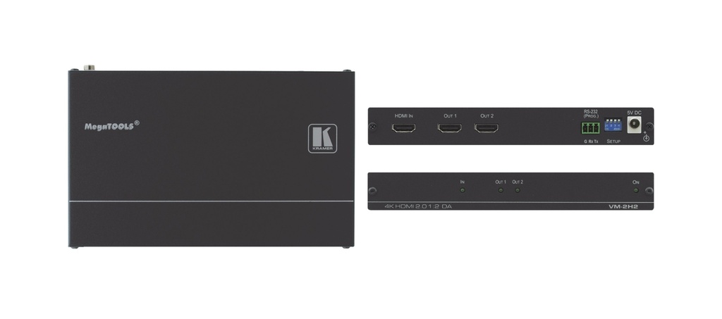 [VM-2H2] VM-2H2 amplificador de línea de video Negro