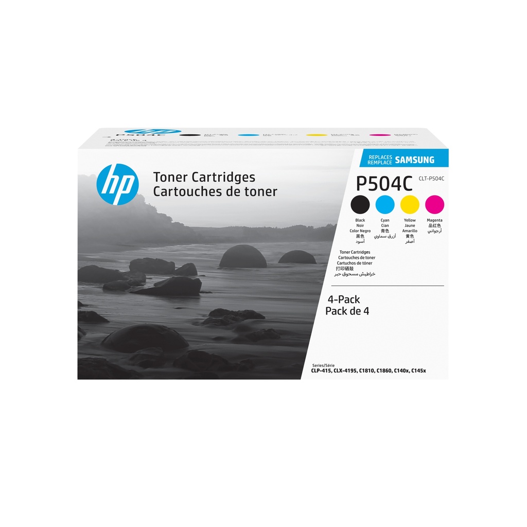 Samsung Paquete de 4 Cartuchos de Tóner Original HP CLT-P504C cian/magenta/amarillo/negro