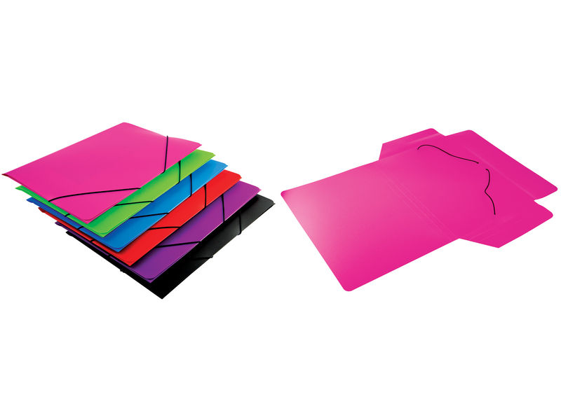 Carpeta goma solapas pp fº 340x250mm stdo 2 por color:az,fu,ro,ng,vd,vi 1085PSU