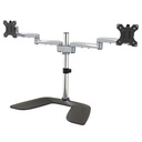 Soporte VESA de Escritorio para Dos Monitores - Soporte Ergonómico para Pantallas hasta 32" con Montaje VESA - Soporte Articulado Autoportante - Altura ajustable - Plata