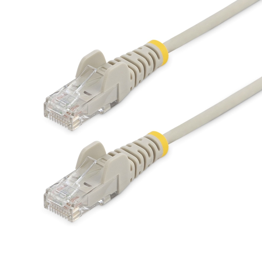 Cable Cat6 de 3m - Delgado - con Conectores RJ45 sin Enganches - Gris