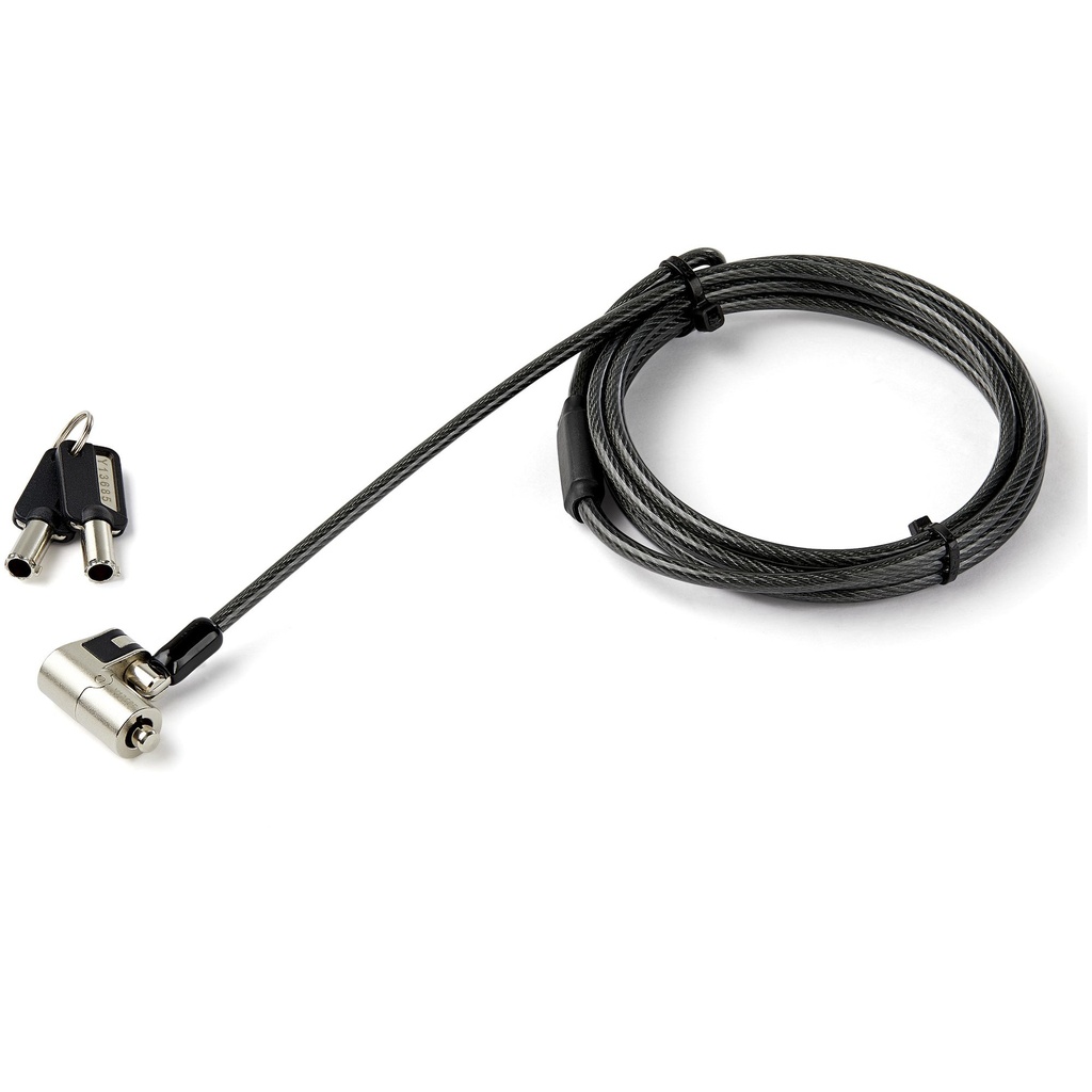[LTULOCKKEY] Cable de 2m de Seguridad para Ordenadores Portátiles - para K-Slot - Ranura Nano - Ranura Wedge - con Llave