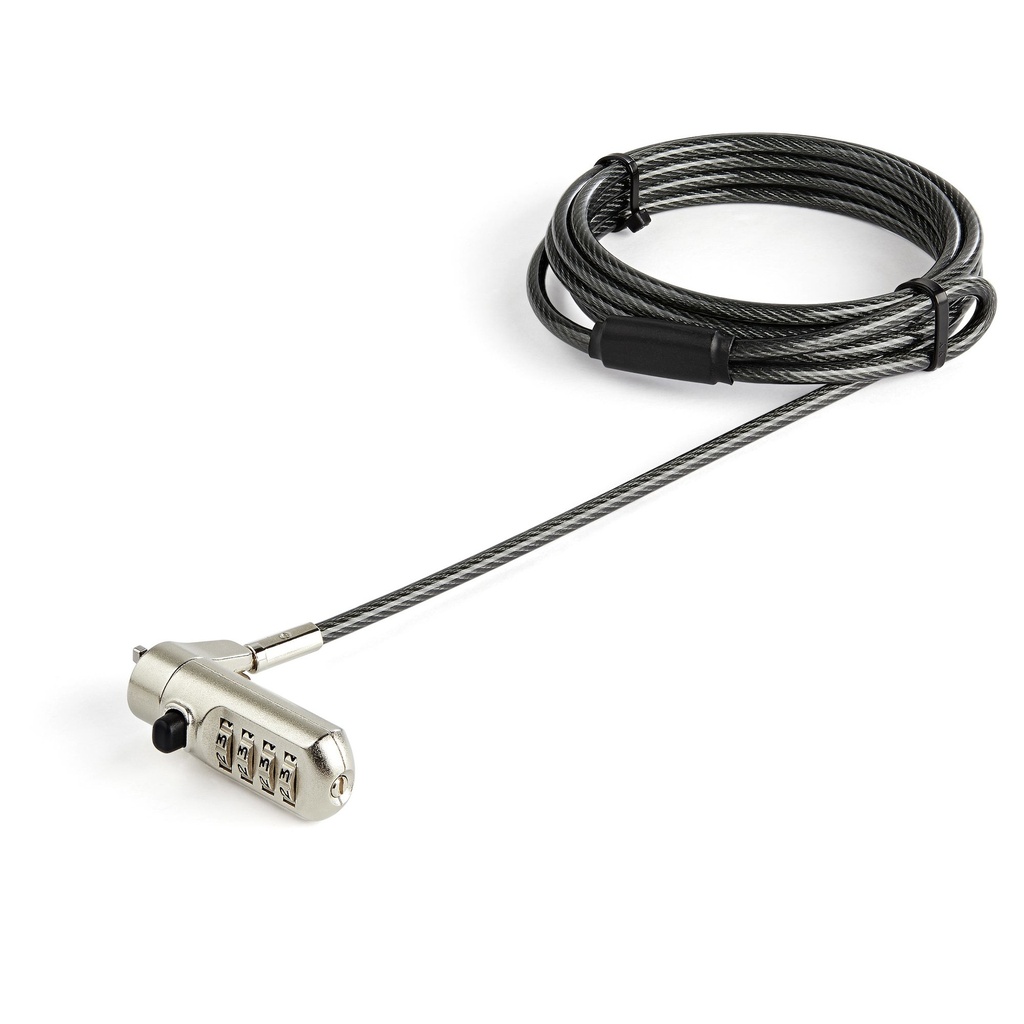 [LTLOCKNANO] Cable de 2m de Seguridad para Ordenador Portátil - con Candado - para Ranura Nano - de Combinación