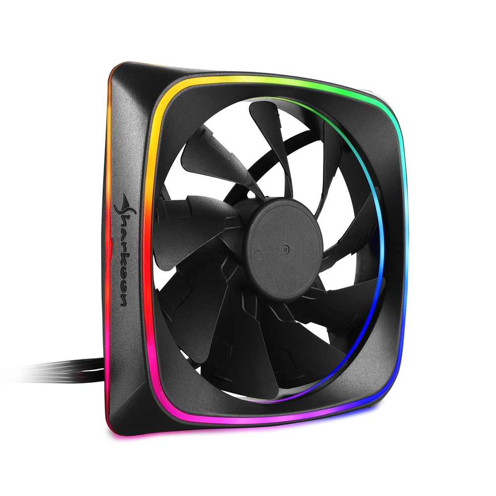 [4044951028924] RGB SHARK Lights Carcasa del ordenador Ventilador 12 cm Negro